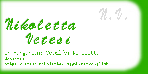 nikoletta vetesi business card